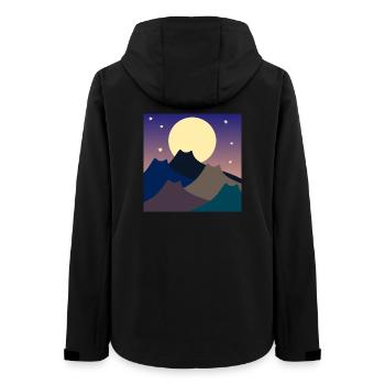 MONTAGNES DES CHATS DE PLEINE LUNE - Veste softshell femme recyclée Stanley/Stella - noir - Dos - AI Model Female 172 light (172cm)