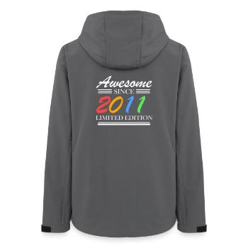2011 - Fantastic since 2011 - Vintage 2011 - Women’s Recycled Softshell Jacket by Stanley/Stella - anthracite - Back - AI Model Female 172 light (172cm)