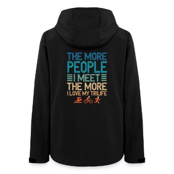 Je Mehr Menschen Ich Treffe Trilife - Frauen Recycelte Softshelljacke von Stanley/Stella - Schwarz - Hinten - AI Model Female 172 light (172cm)