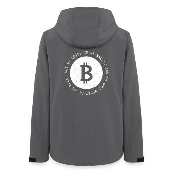 Bitcoin BTC Crypto Crypto drôle de dicton cool - Veste softshell femme recyclée Stanley/Stella - charbon - Dos - AI Model Female 172 light (172cm)