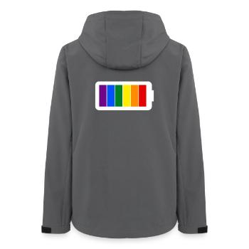Chargement de la batterie Rainbow Colors - Gay Pride - Veste softshell femme recyclée Stanley/Stella - charbon - Dos - AI Model Female 172 light (172cm)