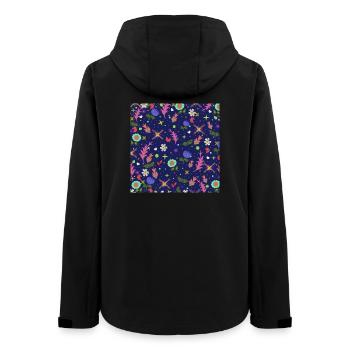 all over prints mädchen, kindliches Blumenmuster - Frauen Recycelte Softshelljacke von Stanley/Stella - Schwarz - Hinten - AI Model Female 172 light (172cm)