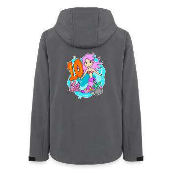 Mädchen 10 Jahre alt 10. Geburtstag Meerjungfrau - Frauen Recycelte Softshelljacke von Stanley/Stella - Anthrazit - Hinten - AI Model Female 172 light (172cm)