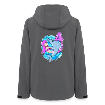 4th Birthday Girl 4 years old Mermaid - Women’s Recycled Softshell Jacket by Stanley/Stella - anthracite - Back - AI Model Female 172 light (172cm)