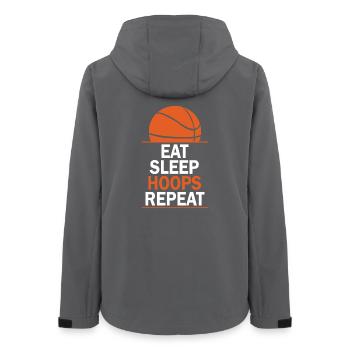 Manger des cerceaux de sommeil Répéter le basketball - Veste softshell femme recyclée Stanley/Stella - charbon - Dos - AI Model Female 172 light (172cm)