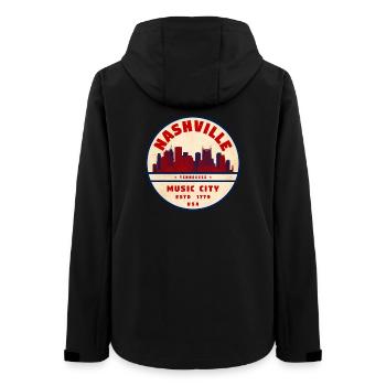Nashville Musikstadt Retro Siegel - Frauen Recycelte Softshelljacke von Stanley/Stella - Schwarz - Hinten - AI Model Female 172 light (172cm)