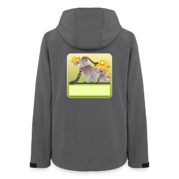 NAMENSGESCHENKE HAUSBAU NEUBAU WASCHBÄREN - Frauen Recycelte Softshelljacke von Stanley/Stella - Anthrazit - Hinten - AI Model Female 172 light (172cm)