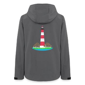 Phare Westerheversand, sans texte, Mer du Nord - Veste softshell femme recyclée Stanley/Stella - charbon - Dos - AI Model Female 172 light (172cm)