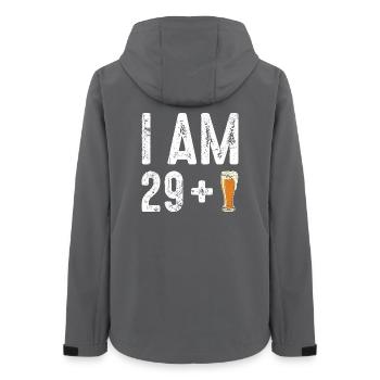 Ich bin 29 plus Bier - Frauen Recycelte Softshelljacke von Stanley/Stella - Anthrazit - Hinten - AI Model Female 172 light (172cm)