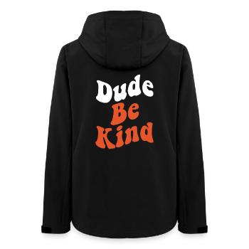 Dude Be Kind No Bullying - Women’s Recycled Softshell Jacket by Stanley/Stella - black - Back - AI Model Female 172 light (172cm)