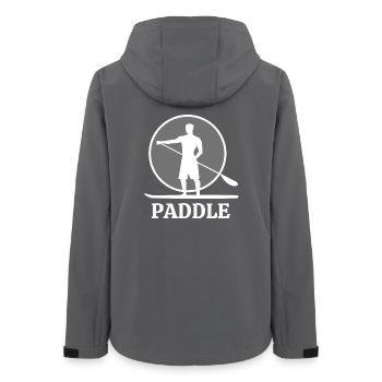 Paddel, Paddel, Paddelventilator, Paddelboarding - Frauen Recycelte Softshelljacke von Stanley/Stella - Anthrazit - Hinten - AI Model Female 172 light (172cm)