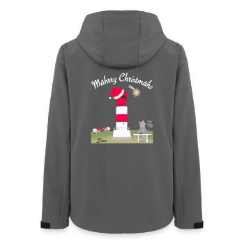 Leuchtturm Düne, Helgoland, Weihnachten - Frauen Recycelte Softshelljacke von Stanley/Stella - Anthrazit - Hinten - AI Model Female 172 light (172cm)