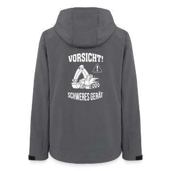 Bagger Baggerfahrer Baugeräteführer Schweres Gerät - Frauen Recycelte Softshelljacke von Stanley/Stella - Anthrazit - Hinten - AI Model Female 172 light (172cm)