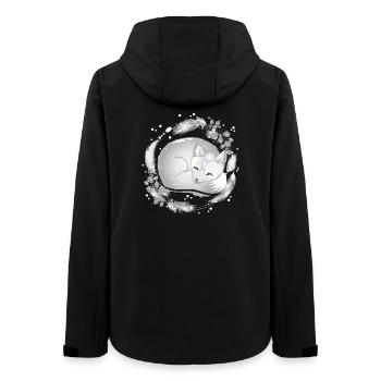Petit renard polaire dormant dans des couleurs argentées - Veste softshell femme recyclée Stanley/Stella - noir - Dos - AI Model Female 172 light (172cm)