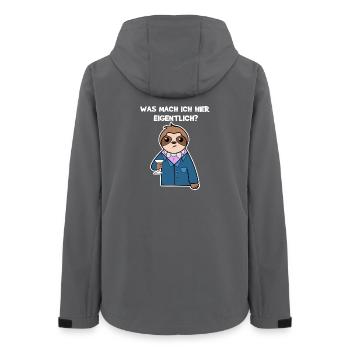 Chillen Tier Statement Faultier Zoo Dschungel - Frauen Recycelte Softshelljacke von Stanley/Stella - Anthrazit - Hinten - AI Model Female 172 light (172cm)