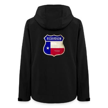 Richardson Texas Crest Flag Design - Women’s Recycled Softshell Jacket by Stanley/Stella - black - Back - AI Model Female 172 light (172cm)