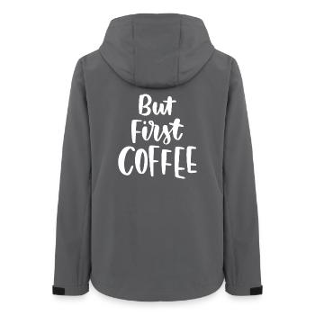 Aber erster Kaffee - Frauen Recycelte Softshelljacke von Stanley/Stella - Anthrazit - Hinten - AI Model Female 172 light (172cm)