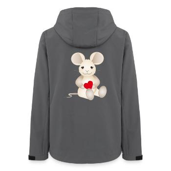 zuckersüße Maus mit einem Herz für Valentinstag - Frauen Recycelte Softshelljacke von Stanley/Stella - Anthrazit - Hinten - AI Model Female 172 light (172cm)