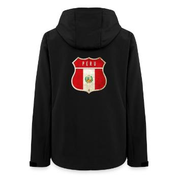 Peru coat of arms flag design - Women’s Recycled Softshell Jacket by Stanley/Stella - black - Back - AI Model Female 172 light (172cm)