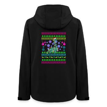Weihnachtsdino mit Lichtern - Frauen Recycelte Softshelljacke von Stanley/Stella - Schwarz - Hinten - AI Model Female 172 light (172cm)