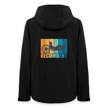 Bike Vintage Retro Cycling Recumbent Gift - Women’s Recycled Softshell Jacket by Stanley/Stella - black - Back - AI Model Female 172 light (172cm)