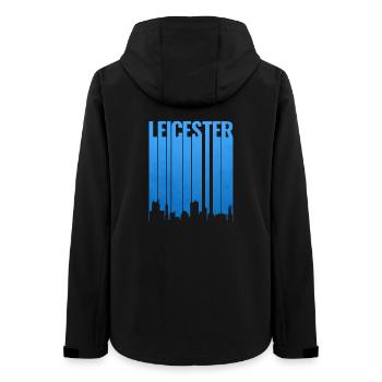Leicester Skyline Blue Gradient - Women’s Recycled Softshell Jacket by Stanley/Stella - black - Back - AI Model Female 172 light (172cm)