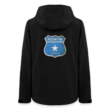 Beledweyne Somalia Wappen Flaggen Design - Frauen Recycelte Softshelljacke von Stanley/Stella - Schwarz - Hinten - AI Model Female 172 light (172cm)