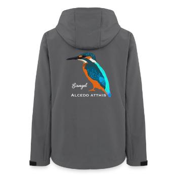Kingfisher, scientific / German name - Women’s Recycled Softshell Jacket by Stanley/Stella - anthracite - Back - AI Model Female 172 light (172cm)