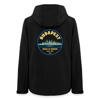 Budapest Skyline Emblem Heart of Europe - Frauen Recycelte Softshelljacke von Stanley/Stella - Schwarz - Hinten - AI Model Female 172 light (172cm)