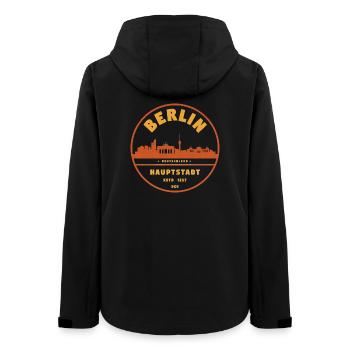 Berliner Hauptstadtsilhouette - Frauen Recycelte Softshelljacke von Stanley/Stella - Schwarz - Hinten - AI Model Female 172 light (172cm)