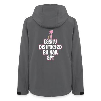 Easily distracted by Nail Art Nail Tech - Women’s Recycled Softshell Jacket by Stanley/Stella - anthracite - Back - AI Model Female 172 light (172cm)