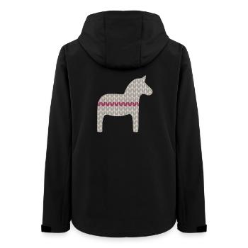 Dala cheval tricot motif Noël rouge gris Scandi - Veste softshell femme recyclée Stanley/Stella - noir - Dos - AI Model Female 172 light (172cm)