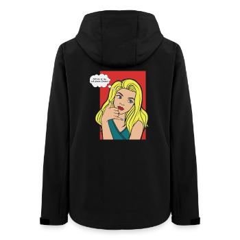 Pop-Art Blond mit Denkblase - Frauen Recycelte Softshelljacke von Stanley/Stella - Schwarz - Hinten - AI Model Female 172 light (172cm)