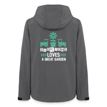 Garden Love Tractors Flower - Women’s Recycled Softshell Jacket by Stanley/Stella - anthracite - Back - AI Model Female 172 light (172cm)