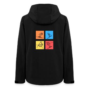Four Skiers - Skiing Winter Sports - Frauen Recycelte Softshelljacke von Stanley/Stella - Schwarz - Hinten - AI Model Female 172 light (172cm)