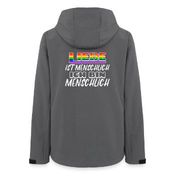 Beziehung Sexualität Lgbt Statement Liebe Homo - Frauen Recycelte Softshelljacke von Stanley/Stella - Anthrazit - Hinten - AI Model Female 172 light (172cm)