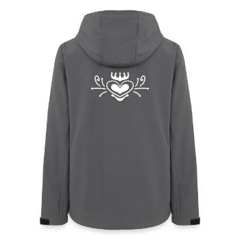Heart motif with crown - Women’s Recycled Softshell Jacket by Stanley/Stella - anthracite - Back - AI Model Female 172 light (172cm)