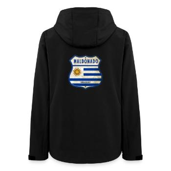 Maldonado Uruguay Vintage Design - Women’s Recycled Softshell Jacket by Stanley/Stella - black - Back - AI Model Female 172 light (172cm)
