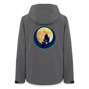 Silhouette de la forêt nocturne au clair de lune - Veste softshell femme recyclée Stanley/Stella - charbon - Dos - AI Model Female 172 light (172cm)