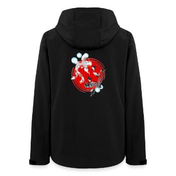 japanische kunst, Koi Karpfen schwarz weiß - Frauen Recycelte Softshelljacke von Stanley/Stella - Schwarz - Hinten - AI Model Female 172 light (172cm)