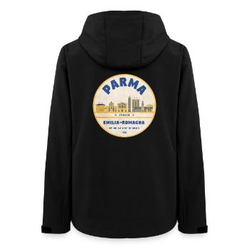 Parma Skyline Emilia Romagna Sticker - Frauen Recycelte Softshelljacke von Stanley/Stella - Schwarz - Hinten - AI Model Female 172 light (172cm)