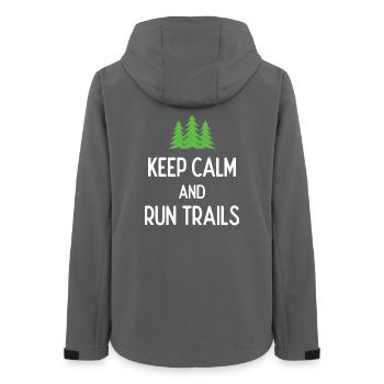 Ruhe bewahren und Trails laufen - Frauen Recycelte Softshelljacke von Stanley/Stella - Anthrazit - Hinten - AI Model Female 172 light (172cm)