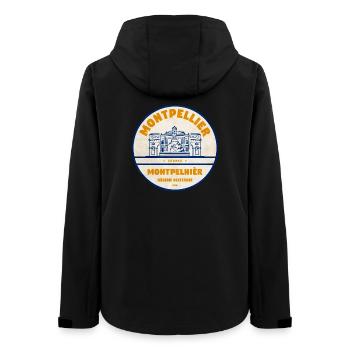 Insigne vintage Montpellier Occitanie - Veste softshell femme recyclée Stanley/Stella - noir - Dos - AI Model Female 172 light (172cm)