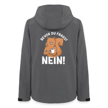 Bevor du Fragst Nein Eichhörnchen Design - Frauen Recycelte Softshelljacke von Stanley/Stella - Anthrazit - Hinten - AI Model Female 172 light (172cm)