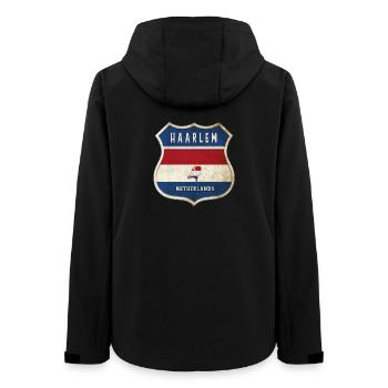 Design des armoiries de Haarlem, Pays-Bas - Veste softshell femme recyclée Stanley/Stella - noir - Dos - AI Model Female 172 light (172cm)