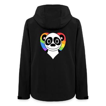 Gay Rainbow Heart Animal Panda - Women’s Recycled Softshell Jacket by Stanley/Stella - black - Back - AI Model Female 172 light (172cm)