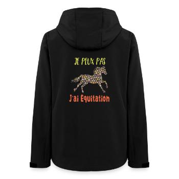 Je peux pas j'ai equitation florale poney cheval - Veste softshell femme recyclée Stanley/Stella - noir - Dos - AI Model Female 172 light (172cm)