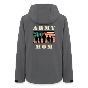 Army mom with USA flag - Women’s Recycled Softshell Jacket by Stanley/Stella - anthracite - Back - AI Model Female 172 light (172cm)