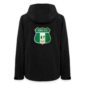 Design du drapeau des armoiries du Nigeria de - Veste softshell femme recyclée Stanley/Stella - noir - Dos - AI Model Female 172 light (172cm)