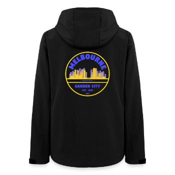 Melbourne Garden City Skyline - Women’s Recycled Softshell Jacket by Stanley/Stella - black - Back - AI Model Female 172 light (172cm)